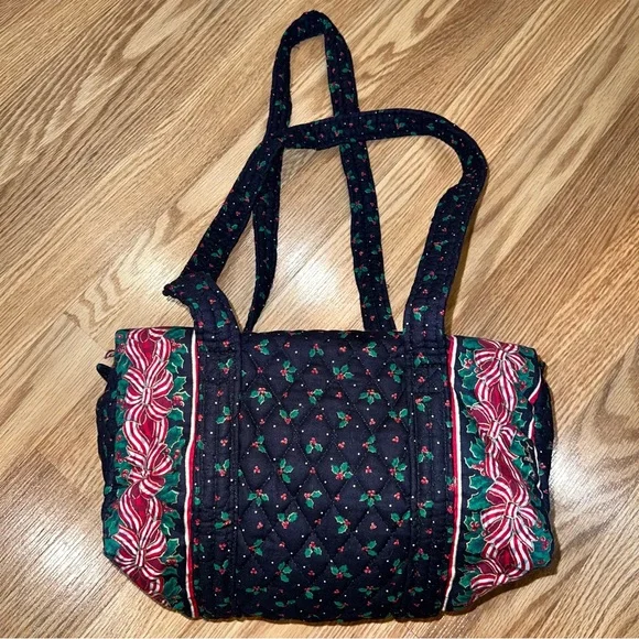 Vintage Vera Bradley Indiana Holly and Ribbons Shoulder Bag - Picture 2 of 9